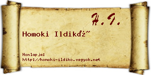 Homoki Ildikó névjegykártya