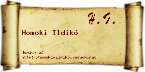 Homoki Ildikó névjegykártya